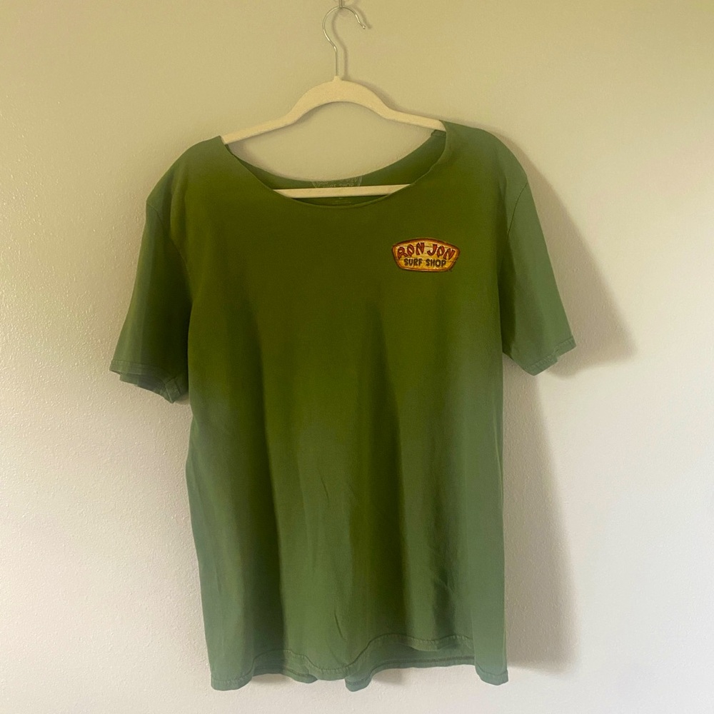 Ron Jon Surf Shop men's green graphic t-shirt size large skater surfer beach